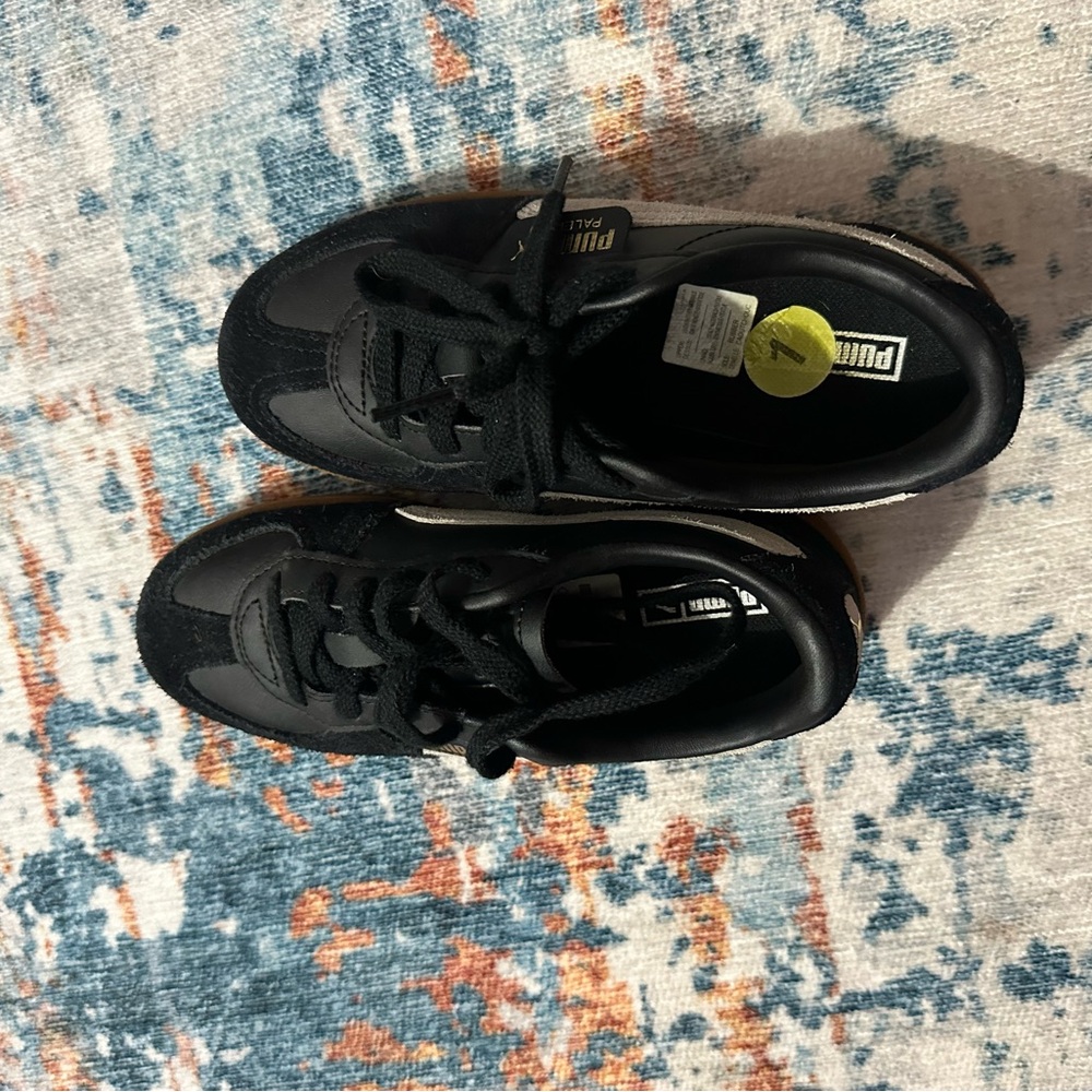 Puma Kids' Black Lace-Up Sneakers with White Accent